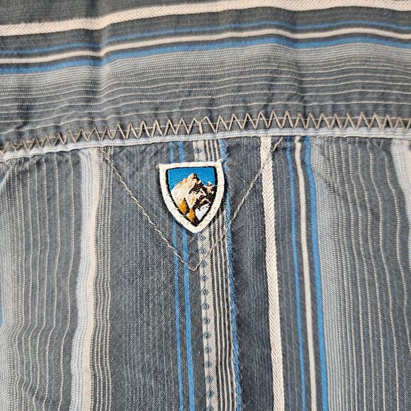 Mens Kuhl button up‎ pinstripe size small Suncel blue gray outdoors gorpcore - Picture 5 of 6